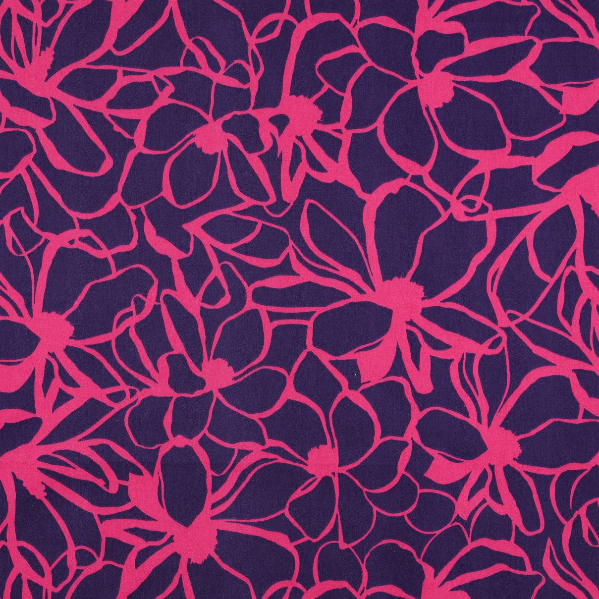 Katoen satijn paars met roze bloemen - Nerida Hansen